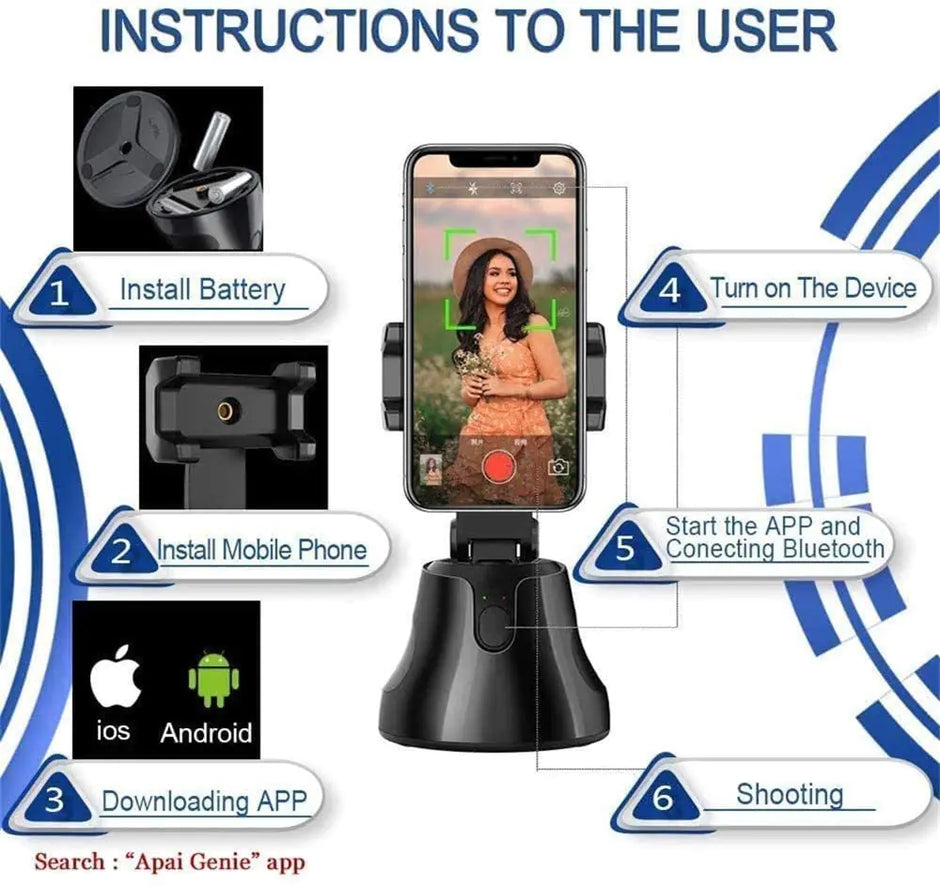 AI 360 face auto-tracking phone mount