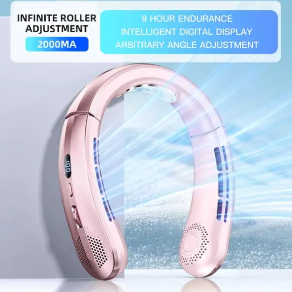 New Portable Hanging Neck Fan with display