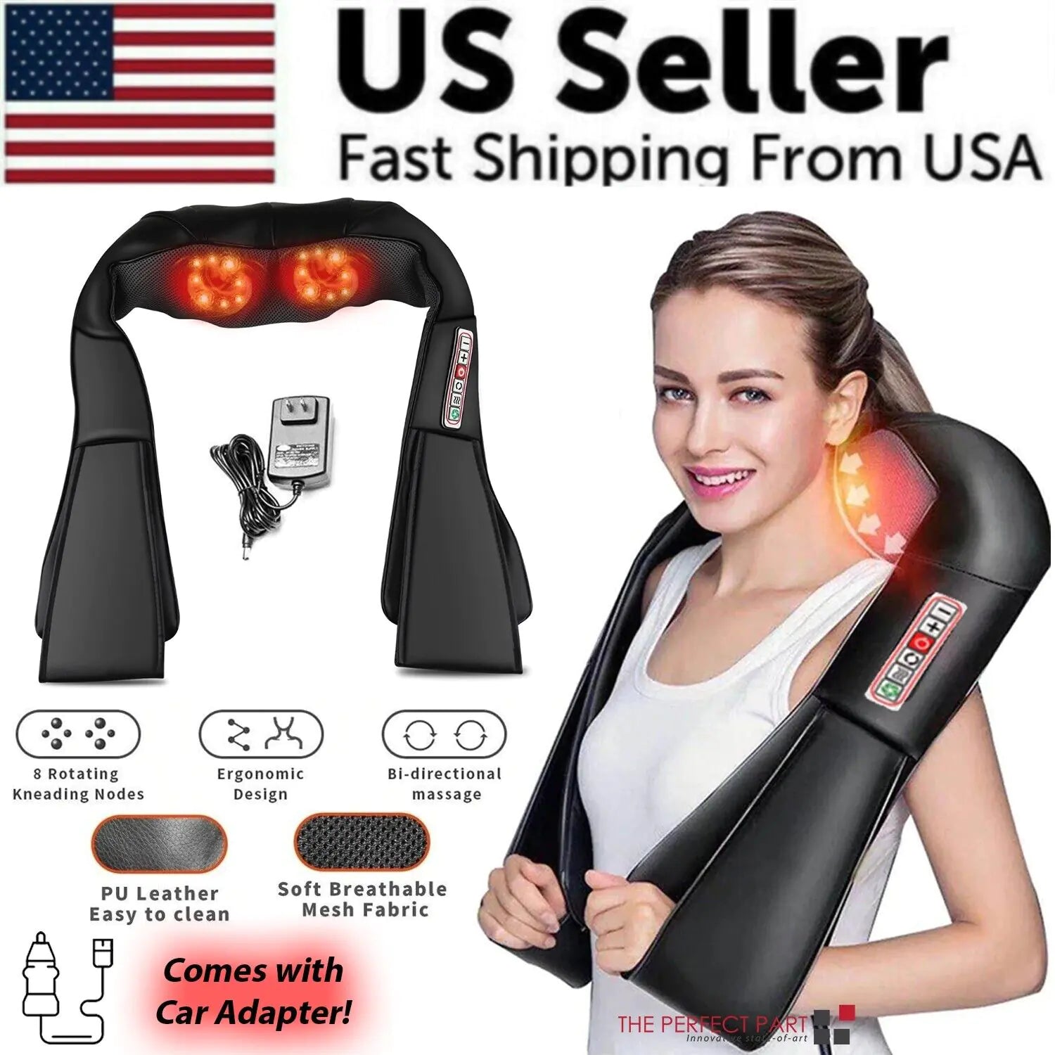 Shiatsu 3D Kneading Neck & Shoulder Massager with Heat