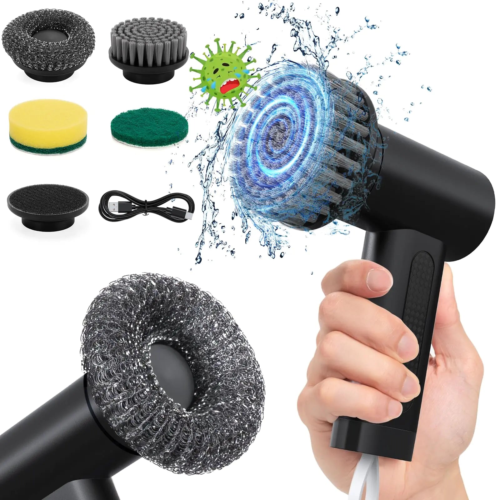 Ultra-Pro Cordless Electric Spin Scrubber: 4-in-1 Deep Cleaning Power System