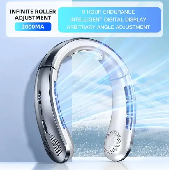 New Portable Hanging Neck Fan with display