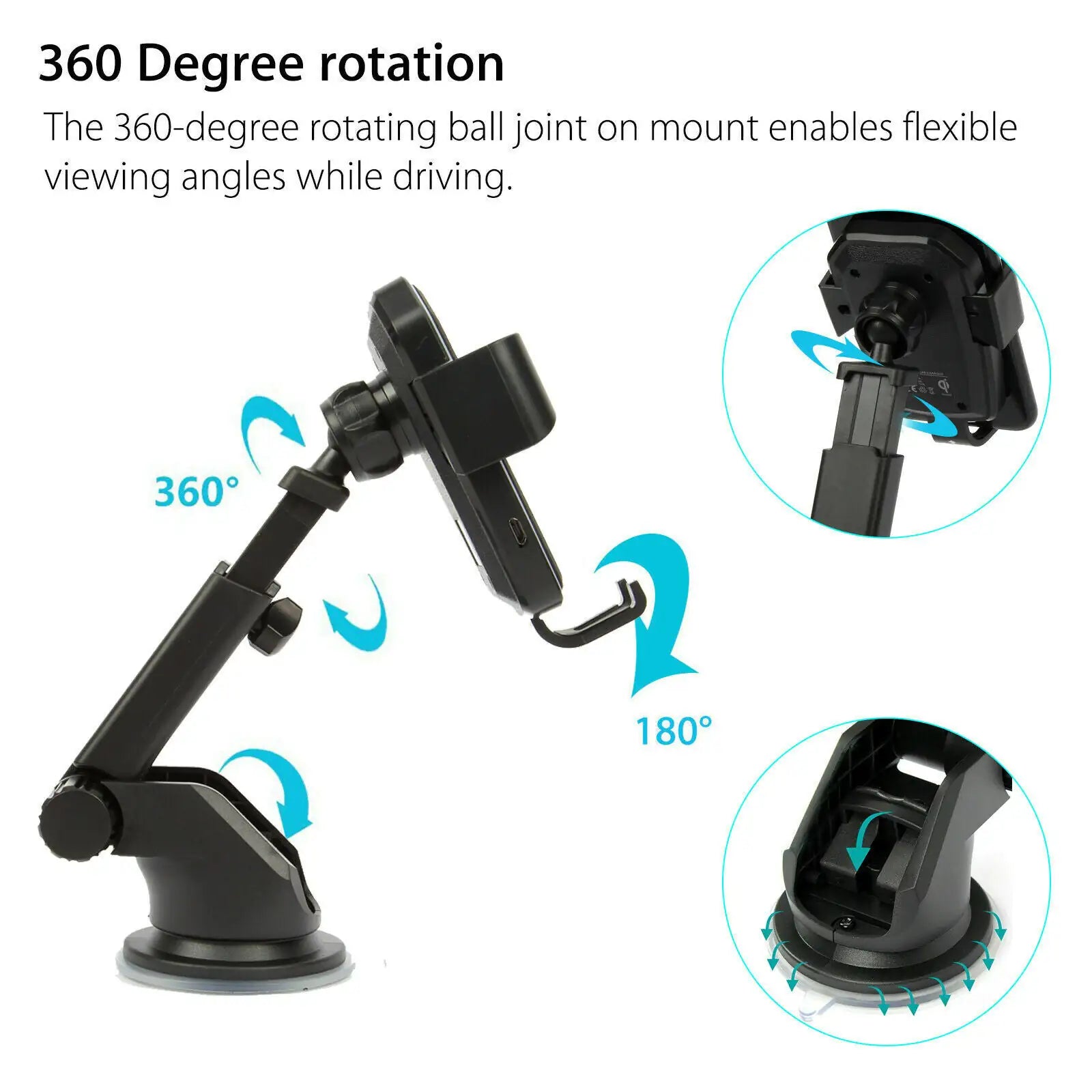 Qi Wireless 2-in-1 Car Charger Holder