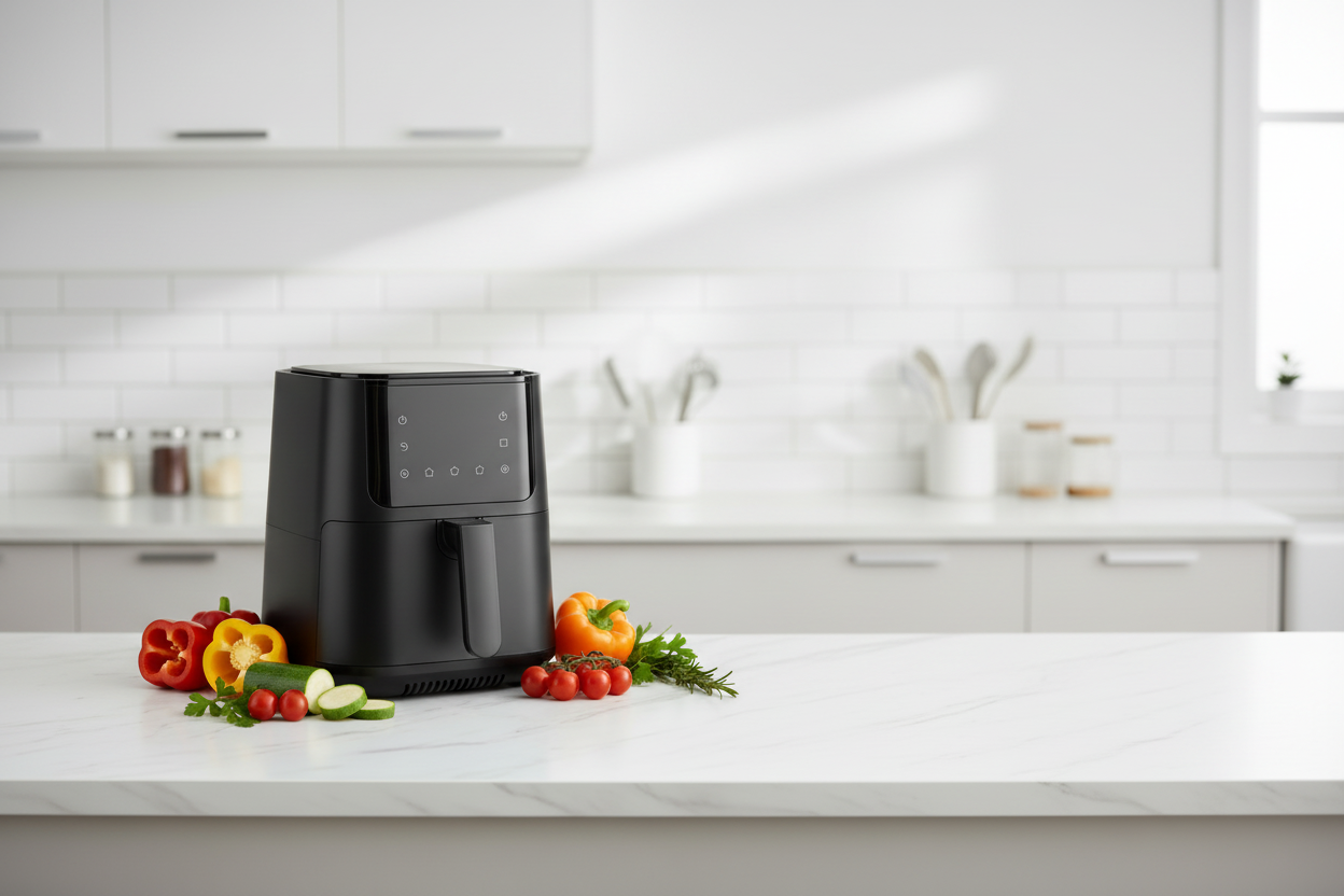 An aesthetic realistic banner size image of a really useful kitchen electronic kitchen product (Pick for me)