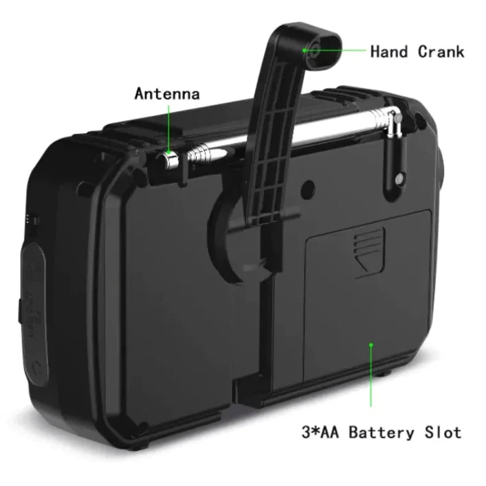 Solar Hand-Crank Survival ad Emergency Radio