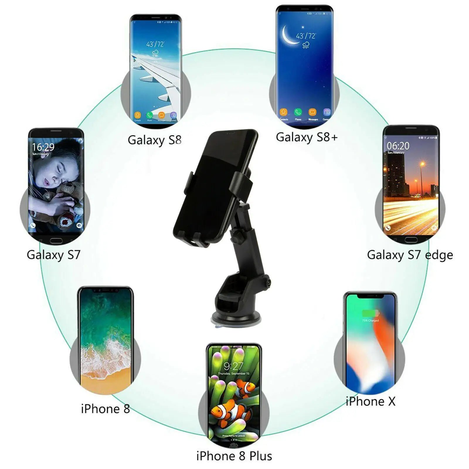 Qi Wireless 2-in-1 Car Charger Holder