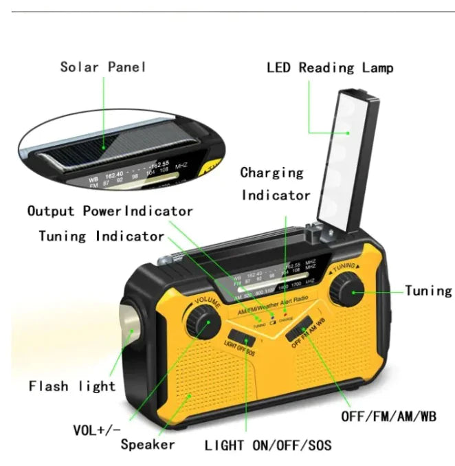 Solar Hand-Crank Survival ad Emergency Radio